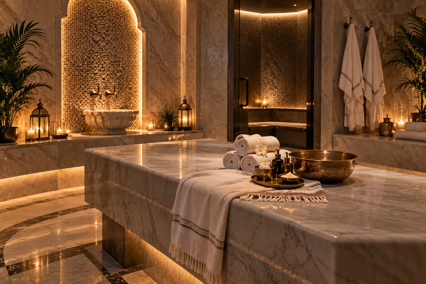 Moroccan bath room at Golden VIP Spa Muscat